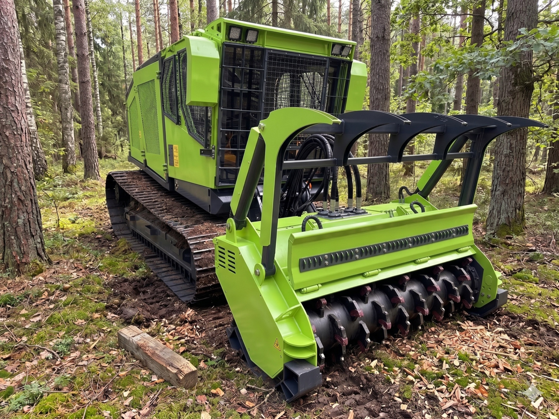 Самоходный гусеничный мульчер SNT-5 в работе